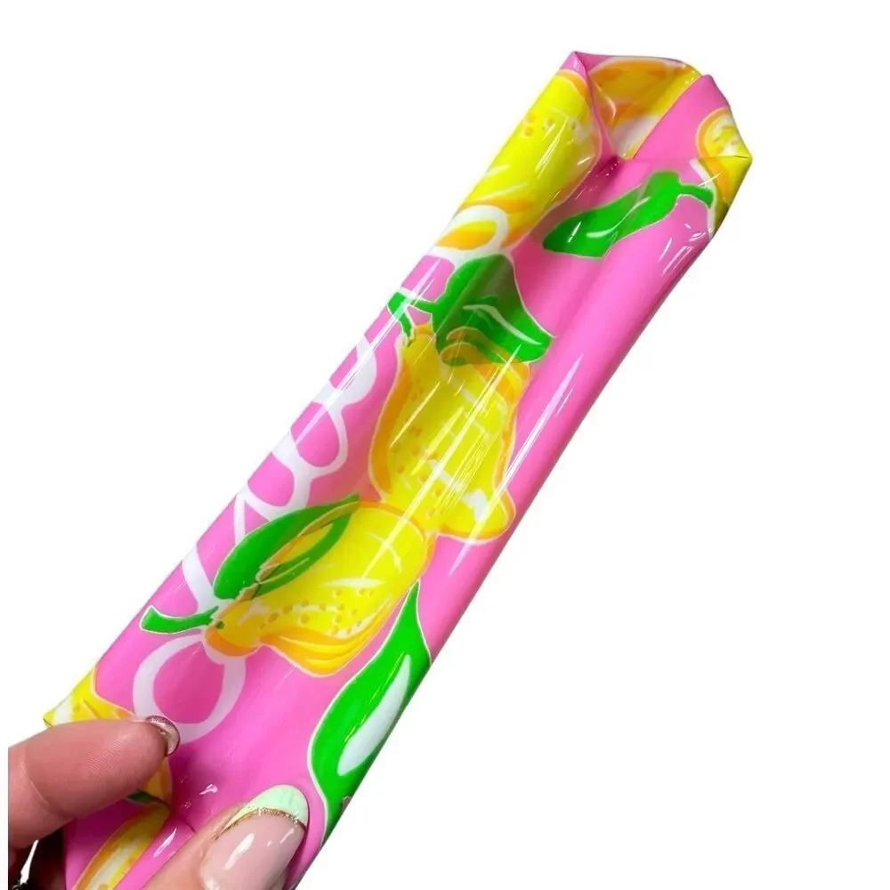 Lilly Pulitzer for Estee Lauder Pink Yellow Lemons Cosmetic Zip Makeup Bag NWOT